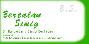 bertalan simig business card